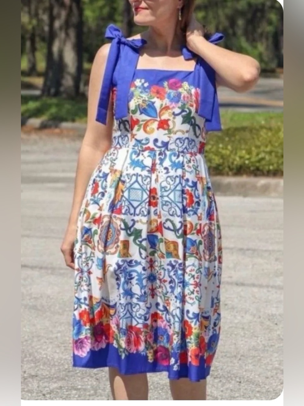 Dalia Macphee floral print dress large